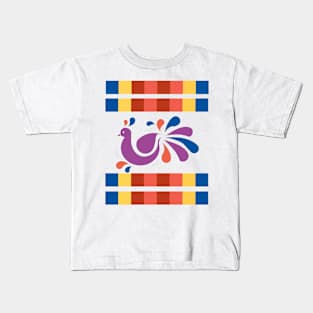 Multicolored Peacock - Colorful Stripes Kids T-Shirt